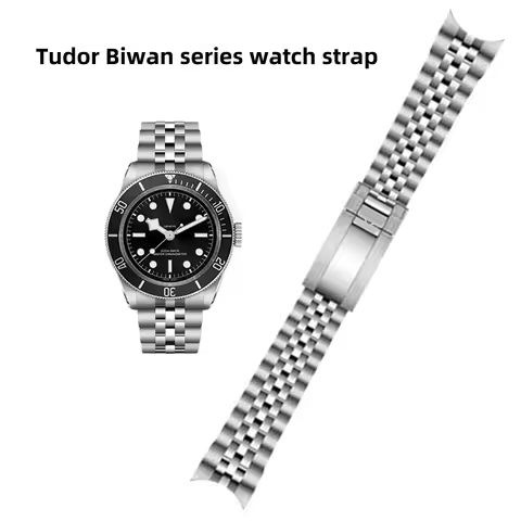 21mm 22mm Curved End Jubilee Watch Band for Tudor Black Bay 41mm M7941A Red Dial, Premium Stainless