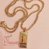 999镀金爆款小金条男套链999GoldPlatedGoldBarsManHotItem999EmasCelupJongkongEmas