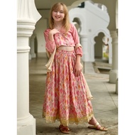 Nimbu Girls Rooh Pink Muslin Cotton Lehenga Choli with Dupatta | Deepavali Festive Wear