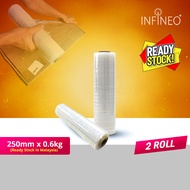 2 rolls x (250MM,600g) Stretch Film Plastic Wrapping Film Packing Film