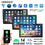 7"/9"/10“ 2 Din Android 14 4+64g Car Stereo Carplay Android Auto Gps Navigation Bluetooth Fm Rds Rad