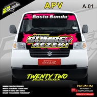 STIKER DECAL KABIN DEPAN MOBIL APV  STIKER DECAL KACA DEPAN MOBIL APV  A.01