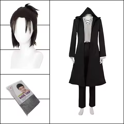 2026Eren Jaeger Cosplay Costume Anime Titan Costume Wig Cosplay Eren Yeager Black Hooded Trench T-sh
