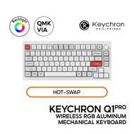 Keychron Q1 Pro Knob QMK Keyboard Shell White, 75%, Wired/Bluetooth, RGB, Aluminum, QMK/Launcher