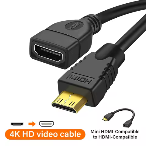 HDMI 90 Degree Mini HDMI cable 4K 60Hz HDMI 2.0 Mini HDMI to HDMI cable adapter Mini HDMI male to HD