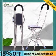 NobleNest Quad Cane with Chair Tungkod for Senior Adjustable Foldable Chair