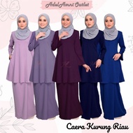 Baju Kurung Raya Riau Caera Sedondon Dewasa Plus size BF Friendly - Soft Purple/Royal Blue/Purple/Na