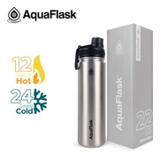 Aquaflask 22oz Wide Mouth with Spout Lid Vacuum Insulated Stainless Steel Drinking Water Aqua Flask