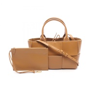 【二手】Bottega Veneta BOTTEGA VENETA Arco 兩用托特包 709337 駝色皮革 Maxi Intrecciato Mini Arco 女士二手 A