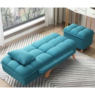 【READY STOCK】Foldable Reclining Chair Lying Folding Bed Adjustable Cushion PillowLazy Sofa Tatami Bed Backrest Chair Single Small Apartment