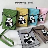 Special-Interest Design Cute Cartoon Panda Knitted Mini Phone Bag Women's Small Portable Coin Purse Small Square Bag Wholesale SAYUE