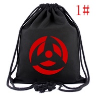 Anime Naruto Kakashi Sharingan Drawstring Bag Canvas Travel Backpack Storage Bag