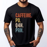 Caffeine Po Q4h Prn Graphic T-Shirt For Funny Nurses Vintage Style Men's Chinese Shirt And