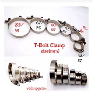 stainless Steel Belt Pipe Clamp Available In A Variety Of Sizes 1.6-4.0 Inches (stainless T-Bolt) Ru