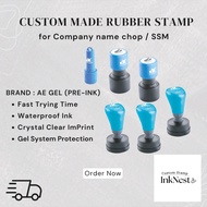 AE Gel Stamp (pre-inked stamp)- with LOGO|COMPANY CHOP|SSM|ROUND COMPANY CHOP