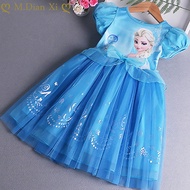 Frozen Elsa Dress Girls Summer Dress Princess Cosplay Costume Dresses for Kids Christmas Birthday Fa