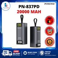 Pineng PN-837PD (20000 mAh) Powerbank Built in Cables, Quick Charge 130W also for Charging Laptop