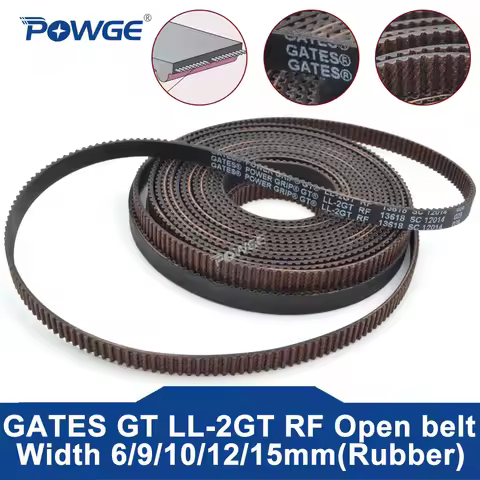 GATES GT LL-2GT RF 2GT GT3 2MGT Open Synchronous Timing belt width 6/9/10/12/15mm Rubber Low dust lo