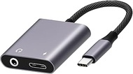 KASOTT USB C to 3.5mm Audio Adapter and Charger,Hi-Res 24bit/96kHz,2 in 1 Type C to Aux Headphone Ja