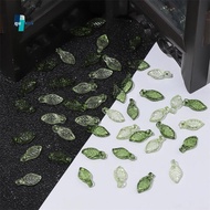 QUANTUMSKY Green Transparent Leaf Shape Beads, Leaf Shape Transparent Green Acrylic Leaf Beads, DIY 