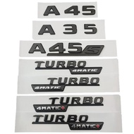 3D ABS Chrome For Mercedes A 35 45 AMG W177 W176 A35 A45 A45S TURBO 4MATIC Letters Emblem Badge Logo