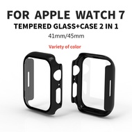 【Spot】 New Products Suitable for Apple Watch Series7 Protective Integrated Shell Apple Iwatch 7/6/5/4/3/2/1 Case Shell + Film Integrated Iwatch Case Apple Watch Case Case