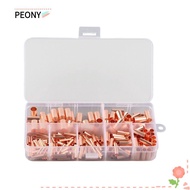 PEONYSG 250Pcs Terminal Copper Connector, Gold Multiple Models Copper Tube Connector, Terminal Set C