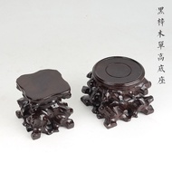 Round Log Carving Vase Base Teapot Flowerpot Bottom Support Buddha Statue Fish Tank Strange Stone So