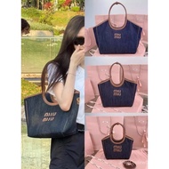 Miumiu New Style Isetan Limited Tote Bag Denim Shoulder Bag Underarm Bag Handbag Female Bag 5BG276