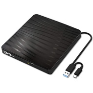 External CD/DVD Drive for Laptop USB A/C 3.0 CD DVD Player Portable +/-RW Burner CD ROM Reader Write