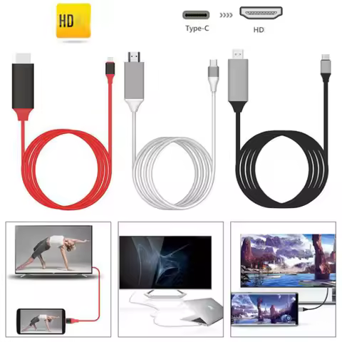 2M USB C to HDMI-Compatible Cable 4K*2K@30Hz Type C to HD Converter Cable for MacBook Huawei Mate30 
