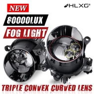 HLXG Fog Lights Bi LED Projectors 3.0 Inch PTF Diode Fog Lens 80000LM 6000K white light Universal Auto Matrix LED Lens Car Accessories Tuning