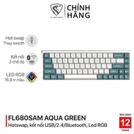 FL-Esports FL680SAM Aqua Green RGB wireless mechanical gaming keyboard 3 modes - 3 connection modes 