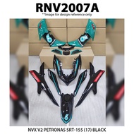 Cover Set Rapido NVX V2 Yamaha Petronas SRT 155 Aerox (17) Black NVX155 Accessories Motor Hitam aerox155(17) 155 Aerox17