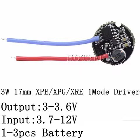 1PCS 5PCS 3W LED driver 17mm 3.7-12V DC 1 Mode LED Flashlight Driver for 3W XRE-Q5/XPE /XBD XB-D all
