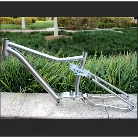 Titanium Full Suspension Bike Frame Titanium Mountain Bike Frame Bafang G510 Titanium E-bike Frame
