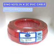 2C WIRE SINO Multifunction Twin Flat PVC Cable 42/0.14 x 2C (Red/Black)
