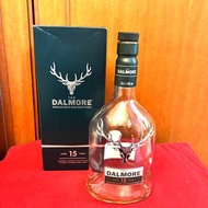 蘇格蘭Dalmore 大摩15年威士忌空酒瓶/多用途玻璃空瓶/空洋酒瓶/裝飾/容器/花瓶/收藏/空瓶（700ml)～含紙盒