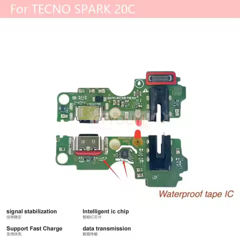 Charging Port Board For Tecno Spark 10C KI5k KI5m 20C USB Charger Charging Port Dock Connector Flex 