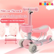 【3 IN 1 Multi-Function Kids Scooter】Height Adjustable♥Light-flashing Wheels♥GIFT