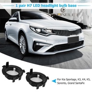 [sunriselet.sg] 1 Pair H7 LED Headlight Bulb Adapter Auto Accessories Plastic H7 LED Headlight Bulb Adapter Base Parts for Hyundai Nissan Kia
