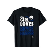 Bryce Harper This Girl Loves Gameday Vintage T-Shirt - Black Cotton Crew Neck Short Sleeve Tee with