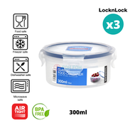 [SG Stock] [Bundle of 3] LocknLock PP Microwave Airtight Stackable Classic Food Container Round 300ML