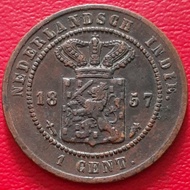 Uang Koin Kuno 1 Cent Nederland Indie Willem 3 Tahun 1857