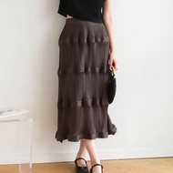 1000 One Size (45-75kg) Summer Sanzhai Pleated Casual Versatile Slimming Cake Skirt