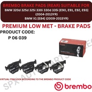 BREMBO GENUINE DISC BRAKE PAD (REAR) FOR BMW 320d 325d 325i 330i 330d 335i [E90, E91, E92, E93] / X1