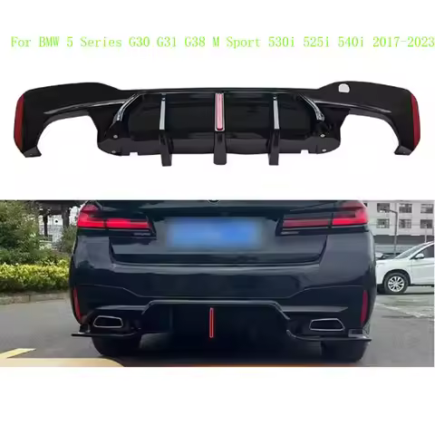 Rear Bumper LED Diffuser M5 Performance CS Style M Sport Diffusor For BMW 5 Series G30 G31 G38 520i 