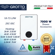 [ITALY] Shower Touch Water Heater 5800W/7000W Grotto Italia (with accessories) Premium Tempered Glas