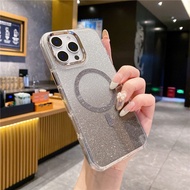 Sarung Telefon iPhone 16 Pro Max Magnetik Berkilauan 15 Pro 14 Baru 13 Wanita 12/11 High-end T2B86-0