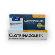 (USA) Family Care Clotrimazole 1% Antifungal Cream. Original Strength. 28 grams.